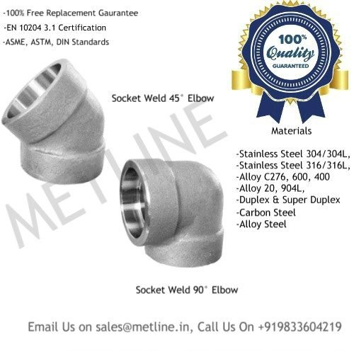 Socket Weld Elbow Manufacturers, Suppliers, Exporters