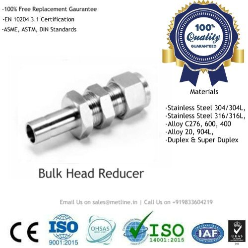Bulk Head Reducer Manufacturers, Suppliers & Factory - Instrumentation Tube Fittings