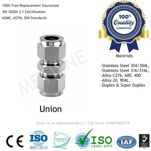 Ferrule Union Manufacturers, Suppliers, Factory - Instrumentation Tube Fittings