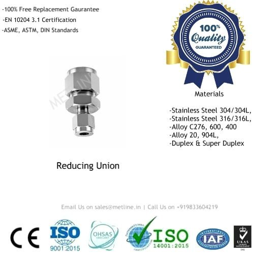 Reducing Union Manufacturers, Suppliers, Factory - Instrumentation Tube Fittings