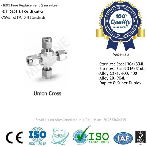 Union Cross Manufacturers, Suppliers, Factory - Instrumentation Tube Fittings