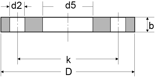 DIN2573 PN6 Plate Flange Drawing