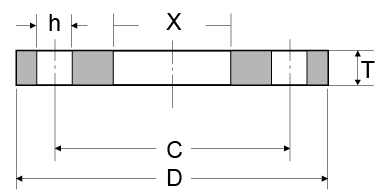 EN1092-1 PN6 TYPE01 Plate Flange Drawing