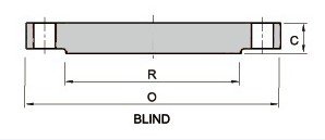 150 Class Blind Flange Drawing ASME/ANSI B16.47