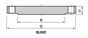 300 Class Blind Flange Drawing ASME/ANSI B16.47