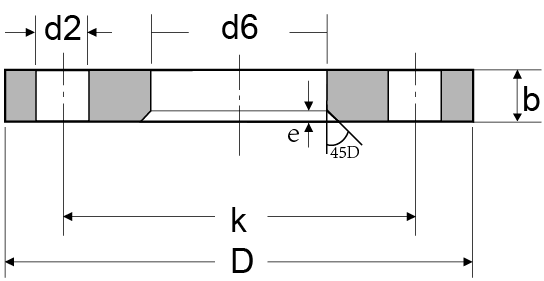 DIN2656 PN40 Loose Flange Drawing